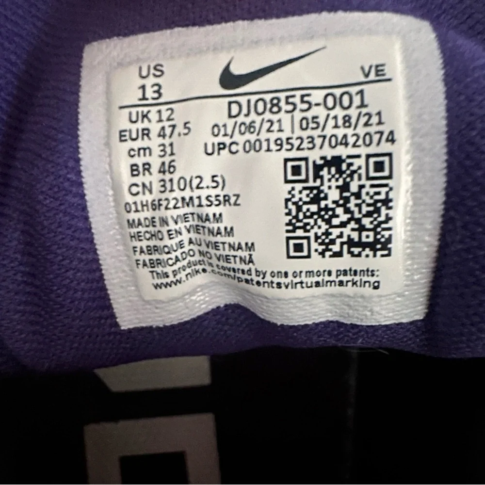 Nike Pegasus 38 TCU Horned Frogs Men 13 Black Purple